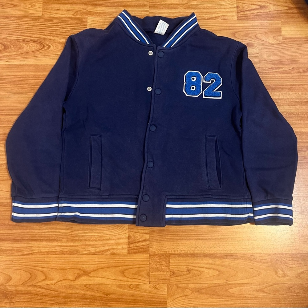 Thereabouts Boy Navy Blue Varsity Jacket with 82 Patch